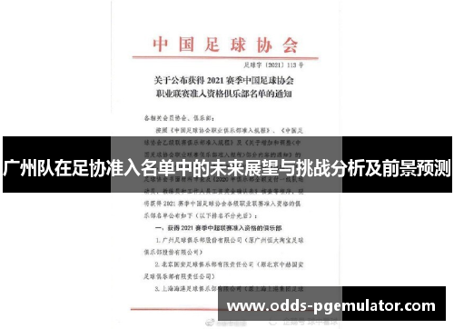 广州队在足协准入名单中的未来展望与挑战分析及前景预测